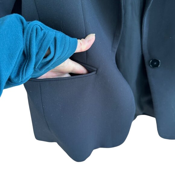Maeve by Anthropolgie Lazar Roll Sleeve Blazer Black Women's Size 10 Career Chic - Picture 5 of 15